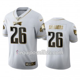 Camiseta Hombre NFL Philadelphia Eagles Miles Sanders 26 Nike Blanco Golden Edition 100th